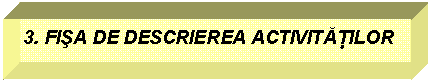 Text Box: 3. FIA DE DESCRIEREA ACTIVITILOR